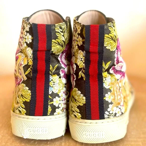 Gucci Blind for Love Floral Embroidered High Top Sneakers - Picture 14 of 16